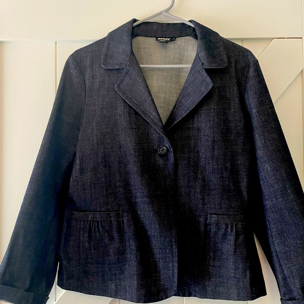 DKNY dark blue denim blazer